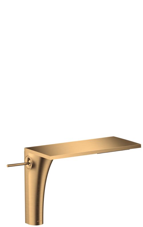 AXOR-HG-AXOR-Massaud-Einhebel-Waschtischmischer-220-fuer-Waschschuesseln-mit-Ablaufgarnitur-Brushed-Brass-18020950 gallery number 1